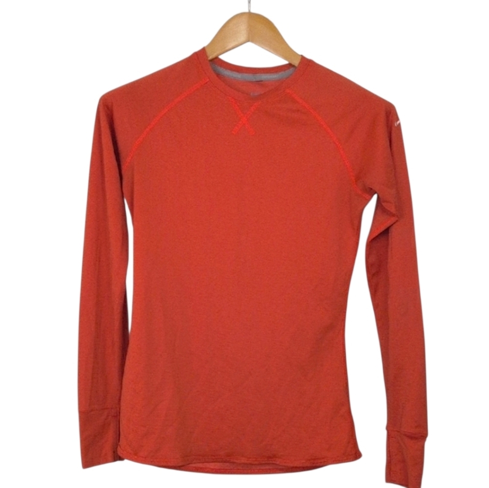 NIKE ✔️ M Long Sleeve Top Hiking Base Layer Shirt Thumb Holes Running